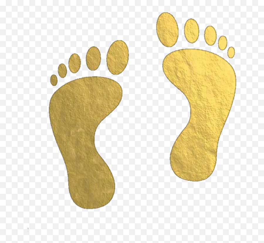 Feet Footprints Foot Gold Sticker By Caroline Drummond - Footsteps Clipart Png,Transparent Footsteps