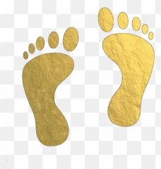 Feet Footprints Gold Sticker By Caroline Drummond - Footsteps Clipart png