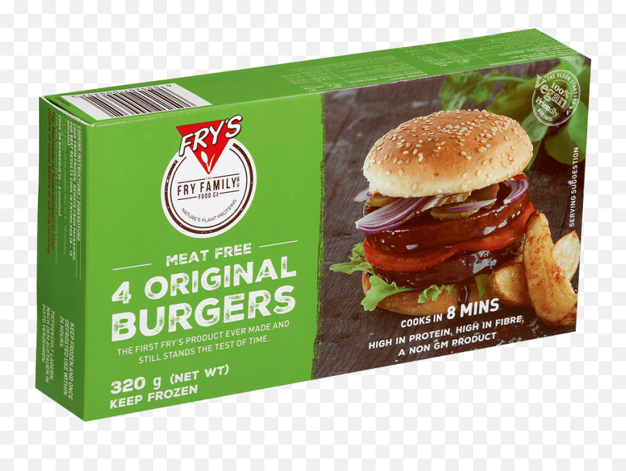 Original Vegan Burgers U2022 The Fry Family Food Co - Frys Chicken Style Burger Png,Burger And Fries Png