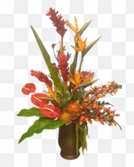 Tropical Flowers Png - Redorange Tropical Bouquet Artificial Flower