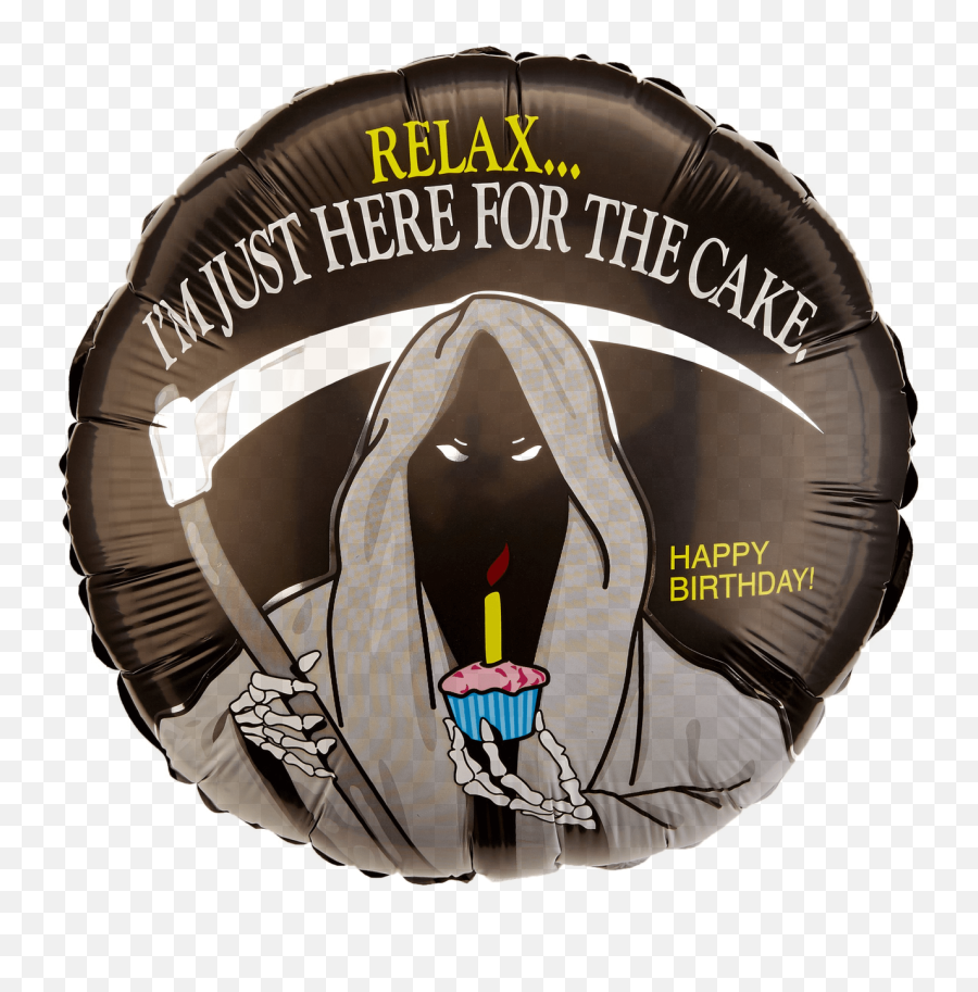 Over The Hill Grim Reaper I Am Here For Cake Foil Balloon - Grim Reaper Cake Png,Grim Reaper Logo