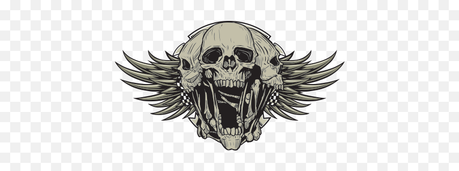 Printed Vinyl Royal Satan Hell Skull Stickers Factory - Skull With Sword Wings Png,Cowboy From Hell Logo