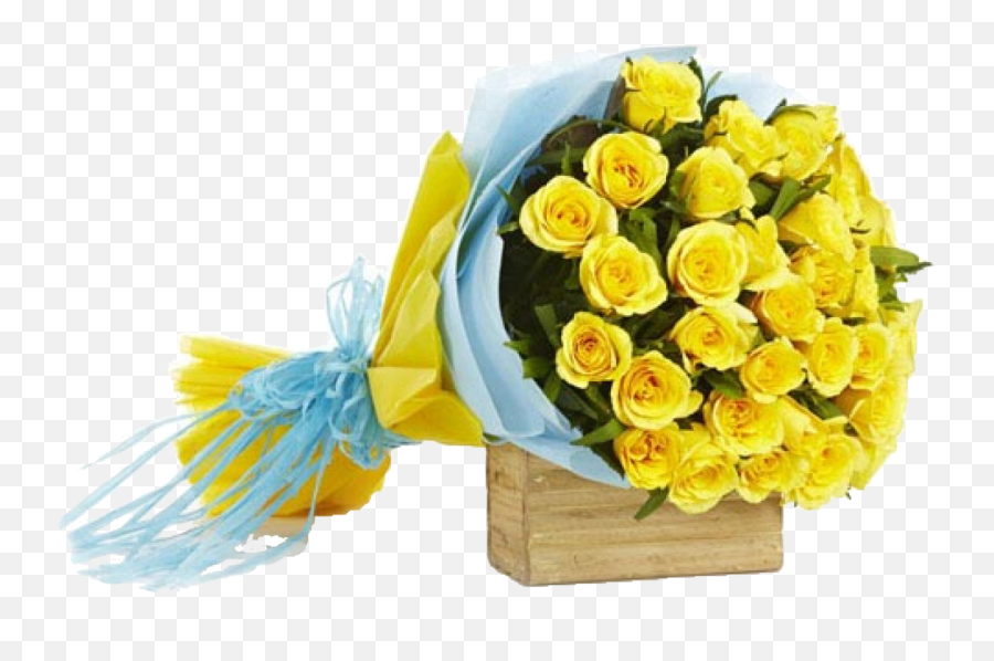 Dozen Yellow Roses Bouquet - Yellow Rose Flower Bouquet Png,Yellow Roses Png