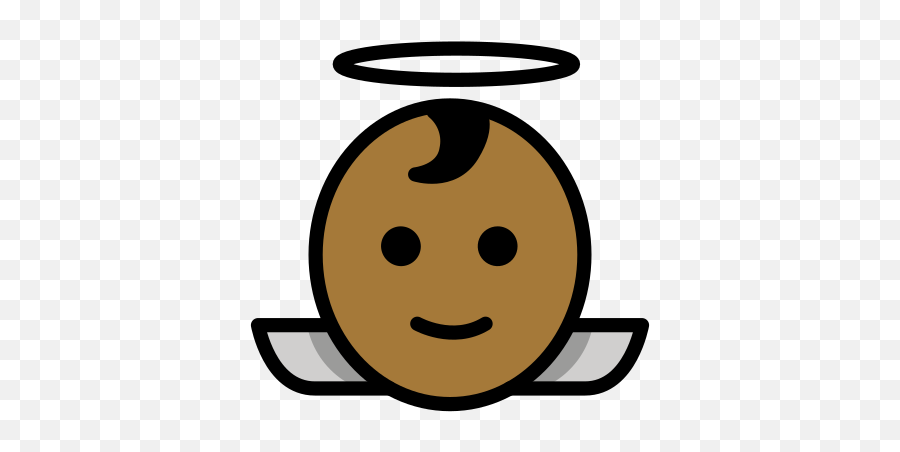 Baby Angel Medium - Dark Skin Tone Emoji Happy Png,Angel Face Icon