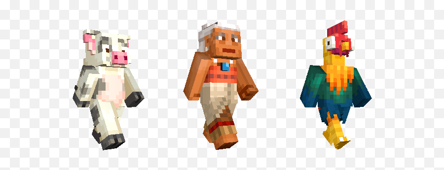 Moana And Xbox Characters Come To Minecraft - Minecraft Moana Skin Pack Png,Hei Hei Png