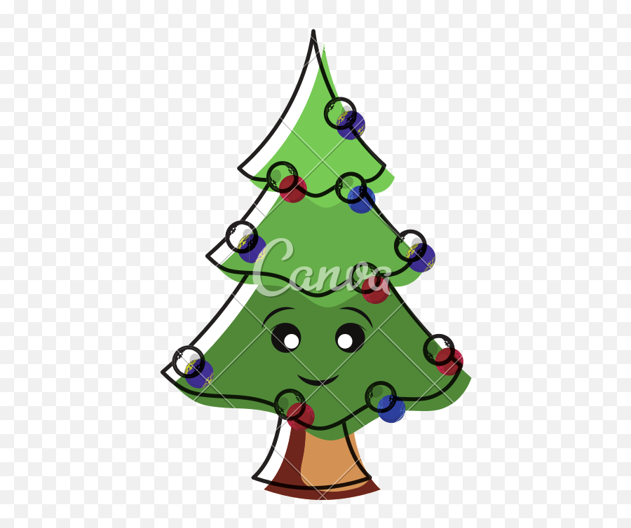 Christmas Tree Vector Icon Illustration - Icons By Canva Arbol De Navidad Picto Png,Christmas Tree Vector Png