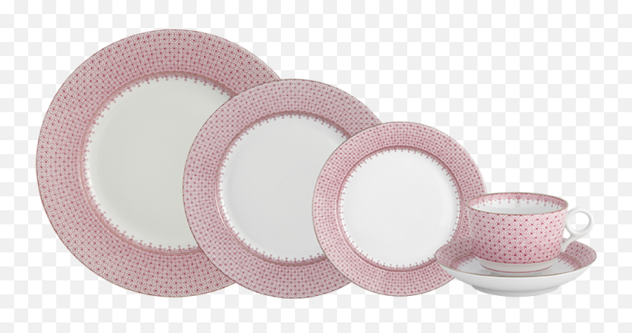 Pink Lace 5pc Place Setting - Webbing Png,Lace Pattern Png