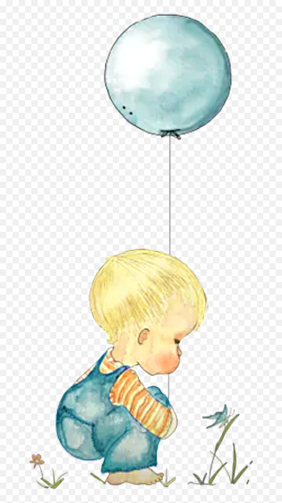 Watercolor Boy Baby Balloon Sticker By Stephanie - Illustration Png,Watercolor Butterfly Png