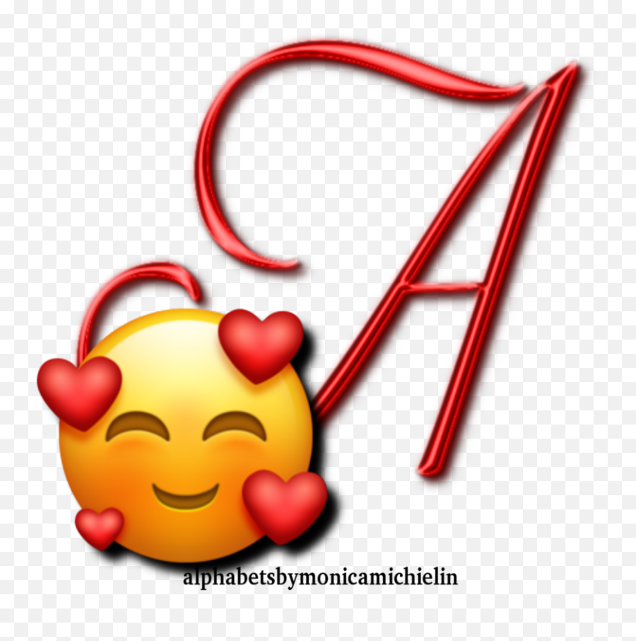 Monica Michielin Alfabetos Red Hearts Smile Alphabet Emoji - Cartoon Png,Red Heart Emoji Png