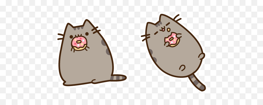 Pusheen Eating Donut Cursor - Pusheen Eating A Donut Png,Pusheen Cat Png
