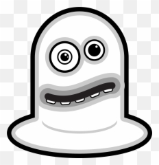 Cartoon Monster With Curved Mouth Black And White Clip Art - Gambar Kartun Alien Lucu Png,Monster Mouth Png