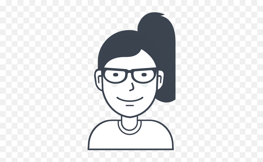 Woman Girl With Ponytail Person Glasses Free Icon Of User - Person Man Male Icon Png,Ponytail Png