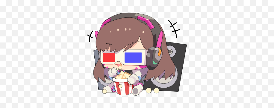 Overwatch - Dva Grabs Popcorn Decals By Px7mistahmca Playing Games Png,Overwatch Dva Logo