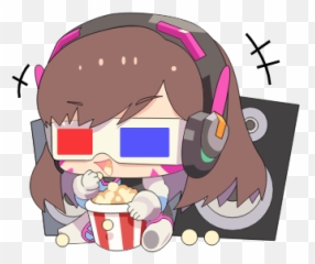 Overwatch - DVa Grabs Popcorn Decals by PX7MistahMCA Playing Games png
