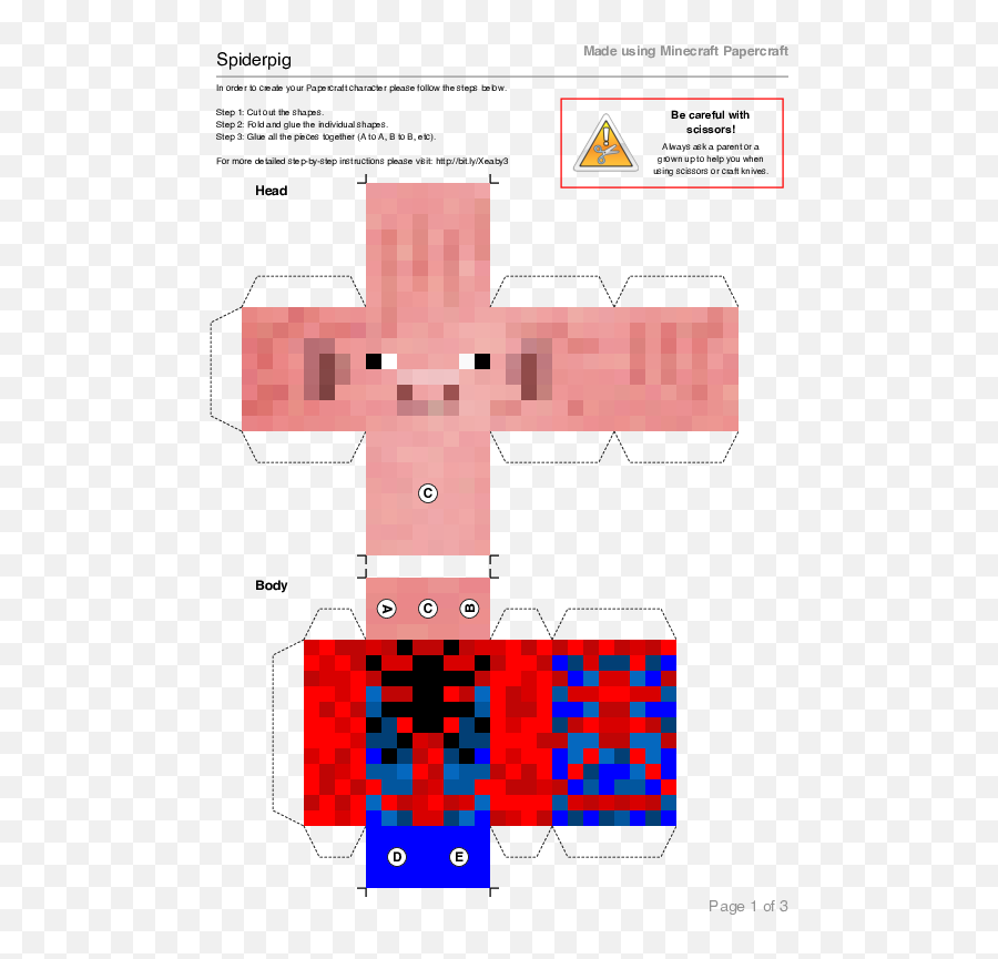 Spiderpig Made Using Minecraft - Cut And Glue Minecraft Png,Spiderpig Icon