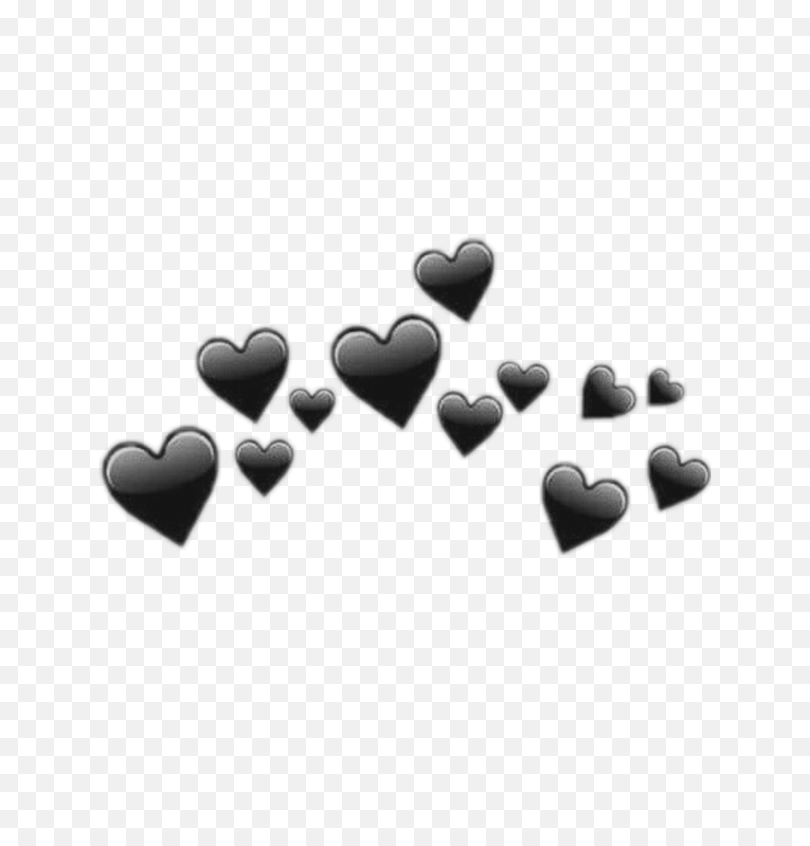 Black Heart Emoji Crown Emojicrown - Black Heart Crown Png,Iphone Heart Emoji Png