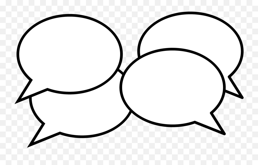 Clipart Conversation Think - Two Speech Bubble Png Speech Bubble Clipart Black And White,Conversation Bubble Png