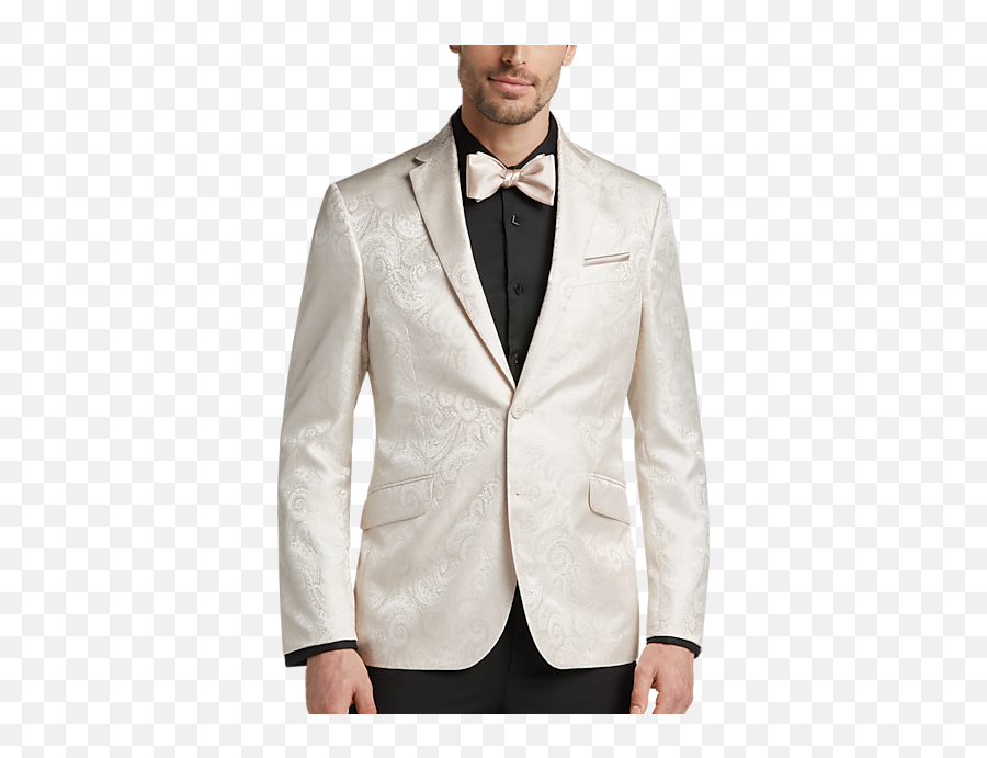 Egara Jacquard Slim Fit Dinner Jacket Cream - Egara White Paisley Dinner Jacket Png,Cream Icon Dress