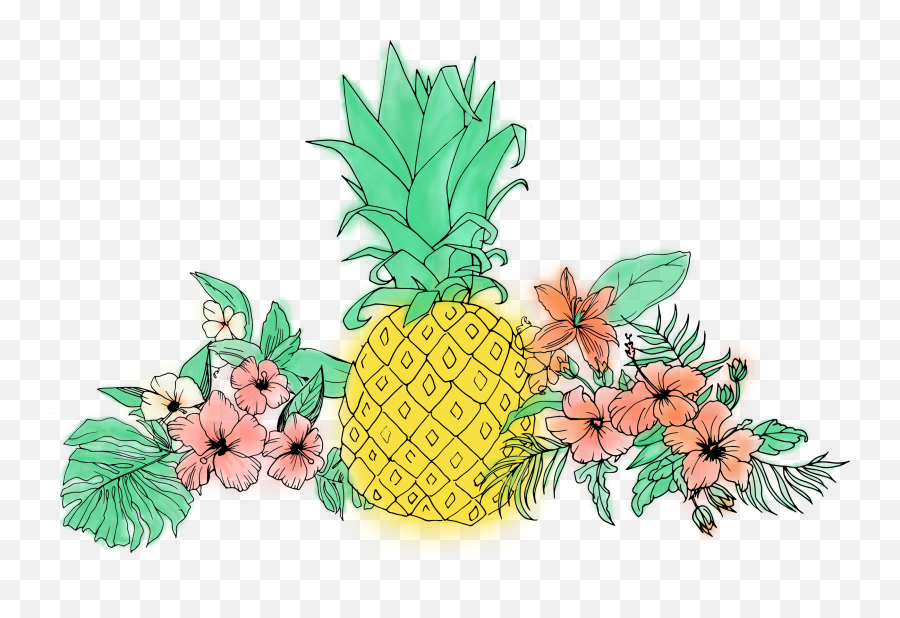 Library Of Pineapple Flower Svg Transparent Png - Pineapple Tropical Png,Pineapple Clipart Png