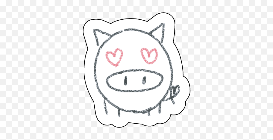 Heart Eyes Pig - Stickrsg Cartoon Png,Cat Eye Png