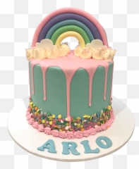 3d Fondant Pastel Rainbow Colourful - Cake 3d Fondant Png,Pastel Rainbow Png