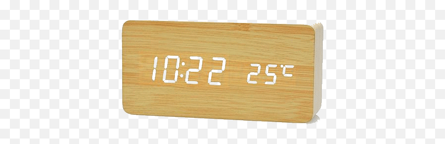 Wooden Bamboo Alarm Clock - Plywood Png,Digital Clock Png