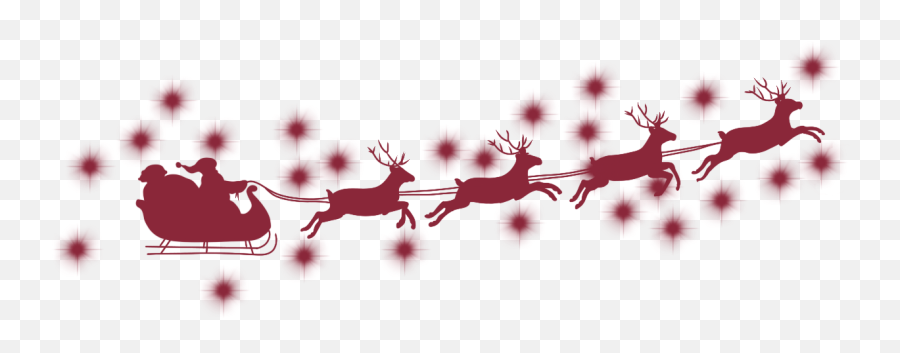 Red Reindeer Santa Sleigh Christmas Sticker By Taetae - Santa Sleigh Silhouette Png,Santa Sleigh Transparent Background