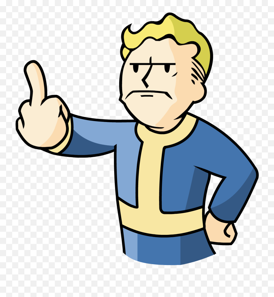 Middle Finger Vault Boy - Fallout Png,Fallout 3 Logo