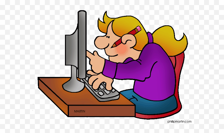 67 46kb Computer Exam Clipart - Student Doing Activity Gif Png,Searching Png