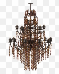 Nellcote Boho Claret Beaded Chandelier - Vertical png