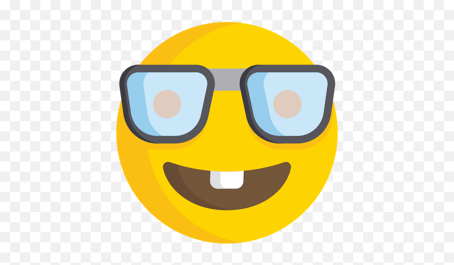 Nerd Face Emoji Icon Of Flat Style - Available In Svg Png Happy,Png ...