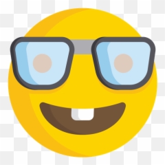 Nerd Face Emoji Icon Of Flat Style - Available in SVG PNG Happy
