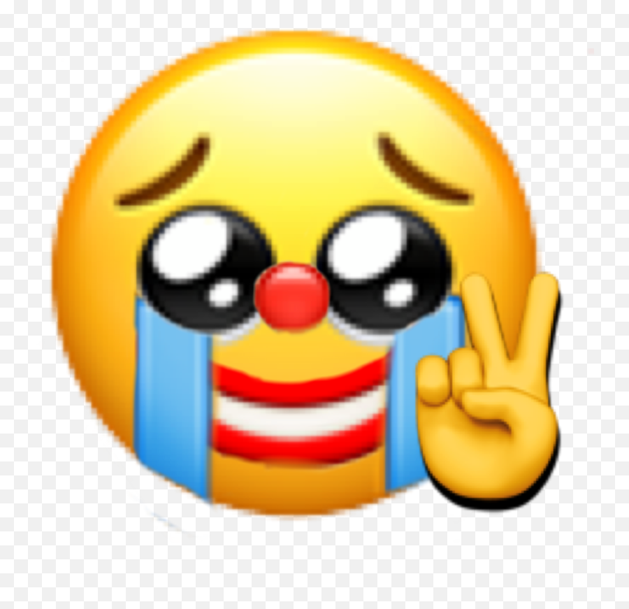 Sad Clown Peace Mood Emojimerge Sticker By Emergi - Puppy Eyes Emoji Iphone Png,Clown Emoji Transparent