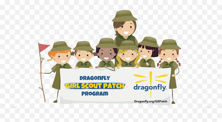 Dragonflys Girl Scout Patch Program - Scout Cartoon Png,Girl Scout Png