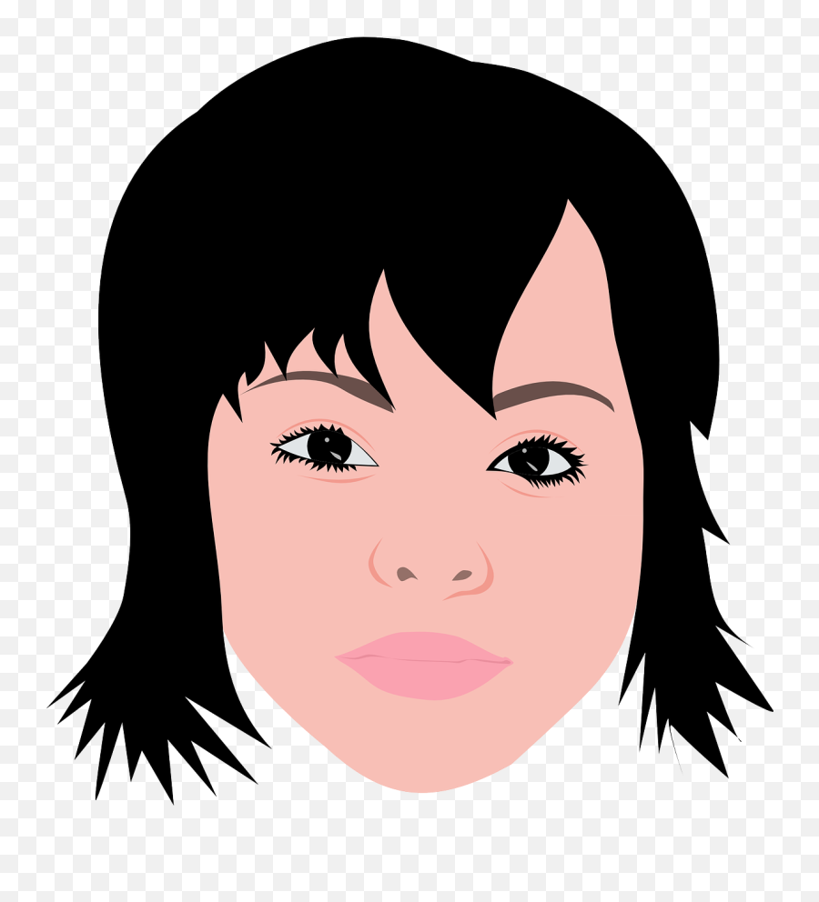 Facewomanbeautygirlfree Vector Graphics - Free Image Dark Hair Clipart Png,Woman Face Png