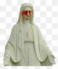Virgin Mary Black Eye Transparent Png - Statue Angel Devil