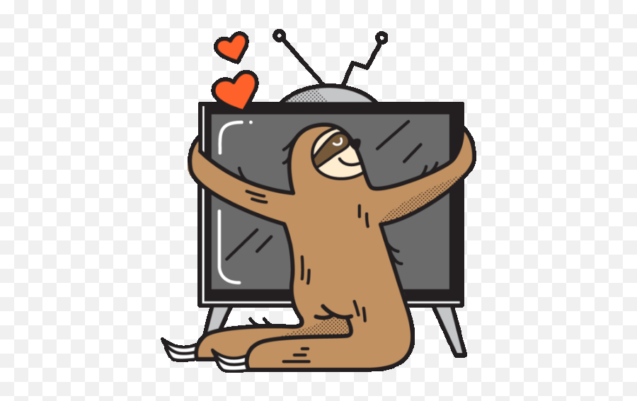 Sloth Hugging Tv With Hearts Gif - Lethargicbliss Lovetv Sloth Discover U0026 Share Gifs Fiction Png,Sloth Icon