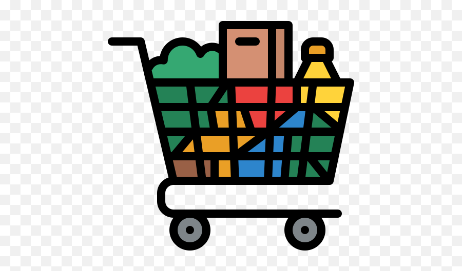 Grocery Cart - Groceries Cart Vector Icon Png,Shopping Flat Icon