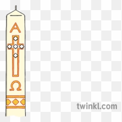 Paschal Candle Close Up Illustration - Twinkl Vertical png