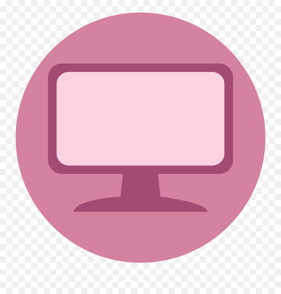 Computer Monitor In Circle Pink Icon Free Image Download - Computador Pink Png,Display Icon