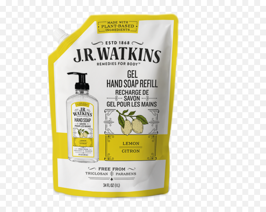Hand Soap Gel 34 Fl Oz Lemon Refill Pouch - Jr Watkins Hand Soap Refill Png,Soap Ui Icon