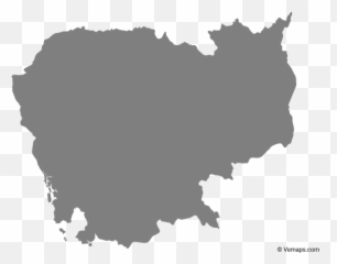Grey Map Of Cambodia Free Vector Maps - Cambodia Vector Map Png,Angkor Wat Icon