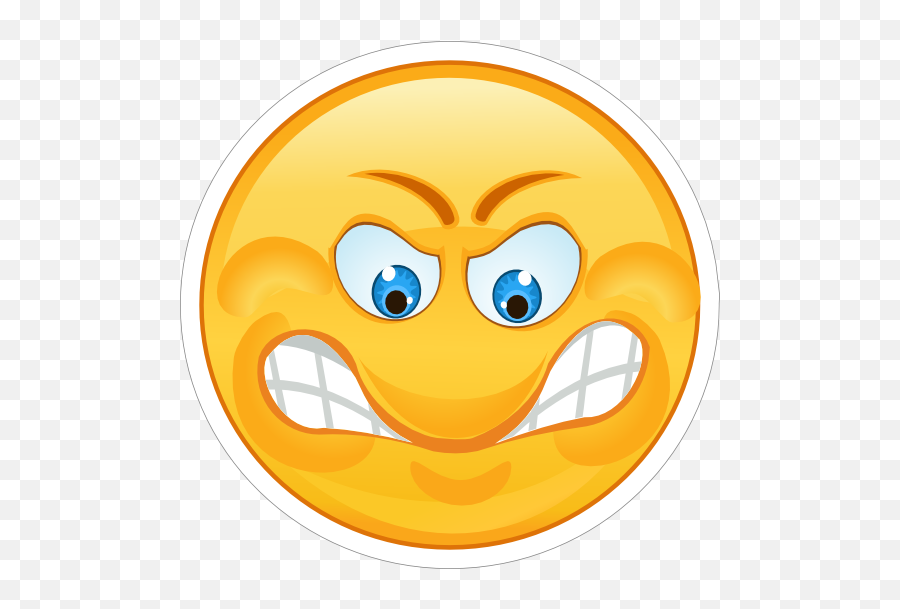 Crazy Angry Grinding Teeth Emoji Sticker - Smiley Png,Mad Emoji Png
