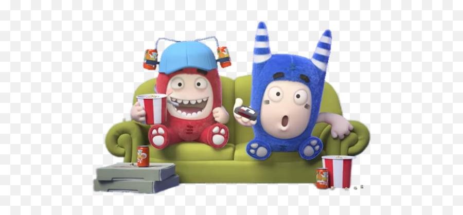 Oddbods Pogo And Fuse Watching A Movie Png