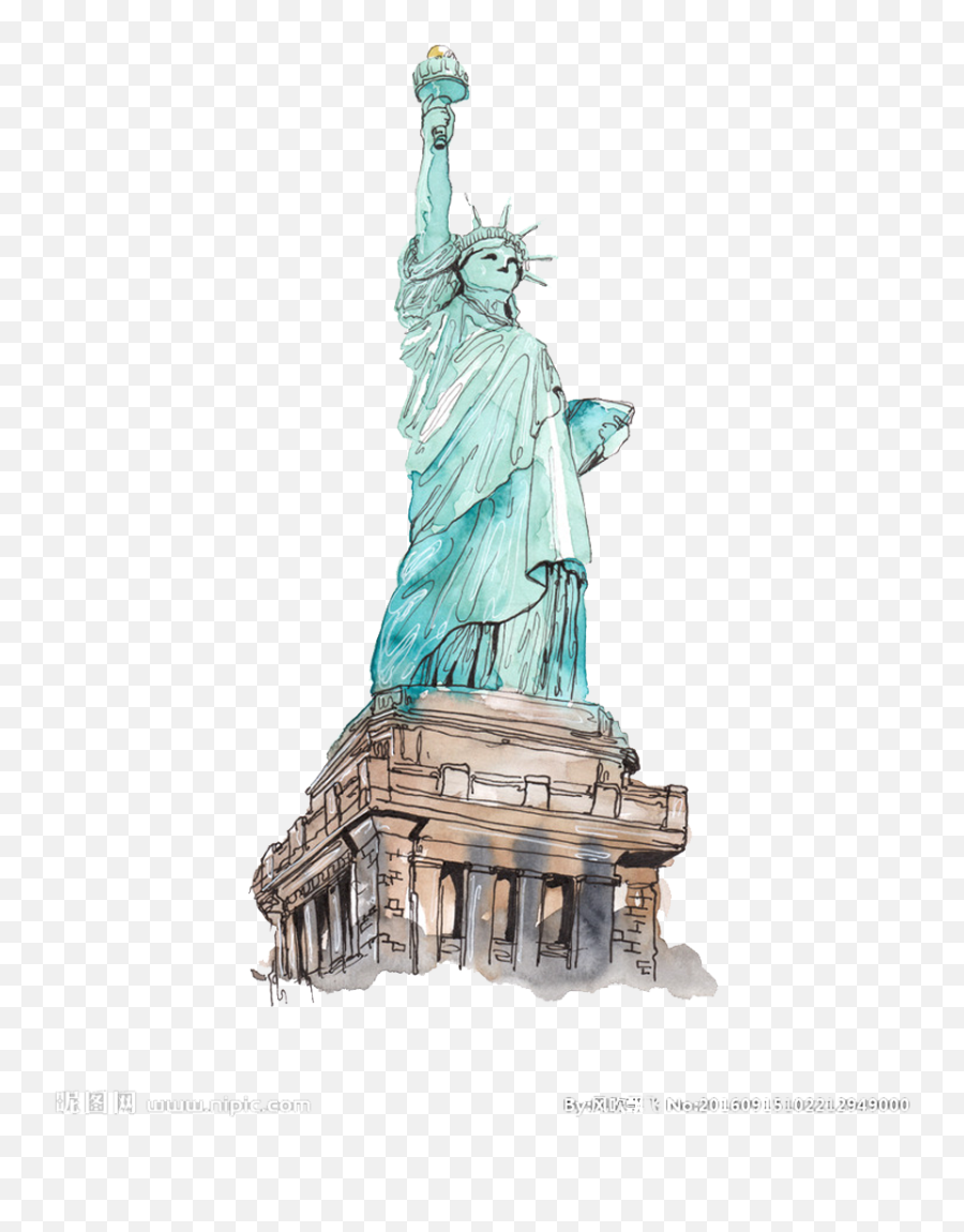 Download Classical Of Photography Site Liberty Historic - Statue Of Liberty Watercolor Png,Statue Of Liberty Png