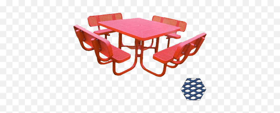 Commercial Picnic Table Plastisol Coated Expanded Metal - Champion Series Metal Picnic Tables With Attached Seats Png,Picnic Table Png