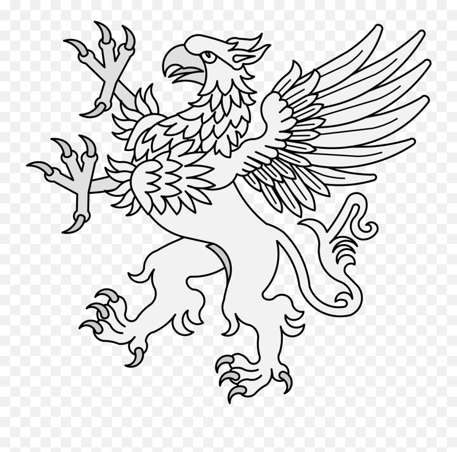 Griffin - Traceable Heraldic Art Line Art Png,Griffin Png