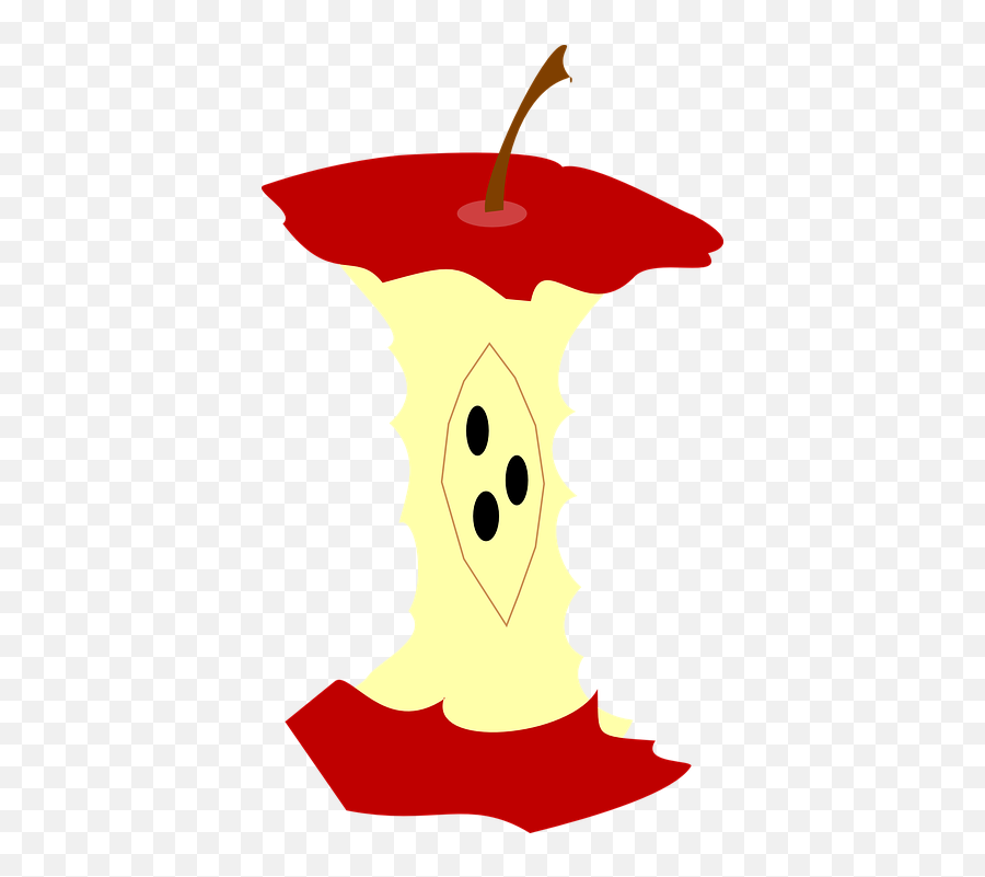 Red Apple Fall - Apple Core Clip Art Png,Bitten Apple Png