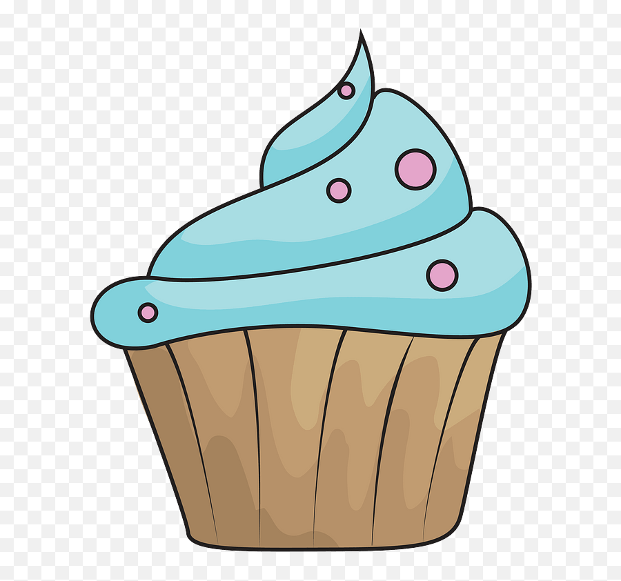 Blue Cupcake Clipart - Blue Cupcake Clipart Png,Cupcake Clipart Png