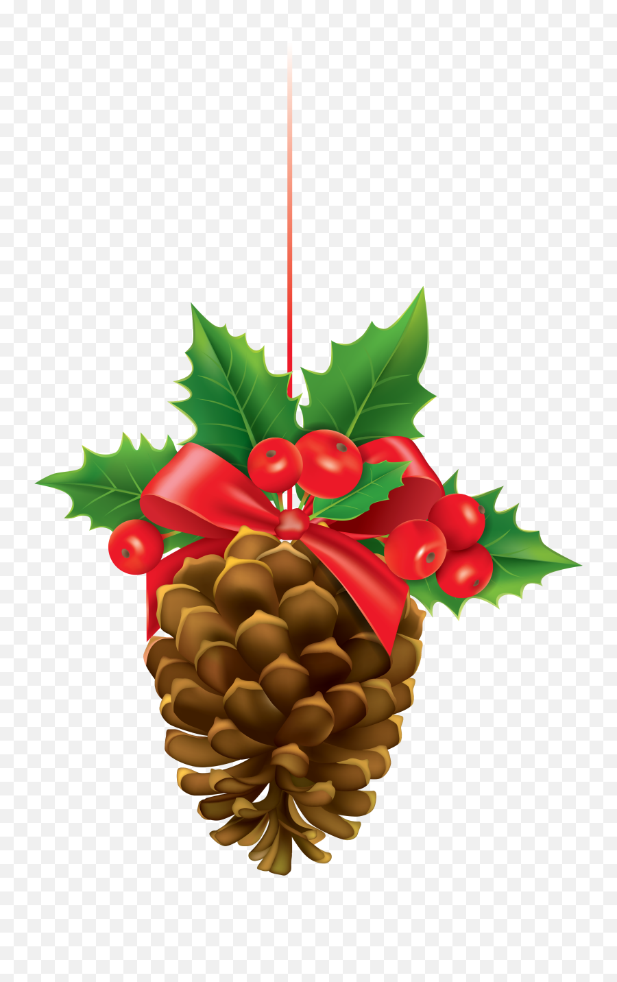 Christmas Pinecone With Mistletoe Png Pine Cone